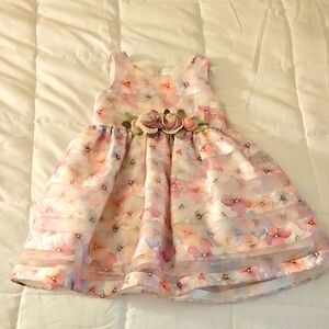 Bonnie Baby Floral Pink Kids Dress 24M